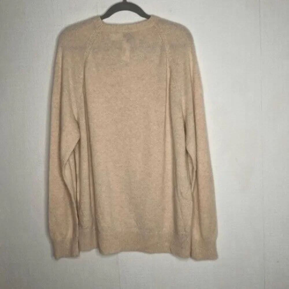NWT J.Crew Long Sleeve Lambswool Blend Crewneck Office Sweater Men Size XL Cream